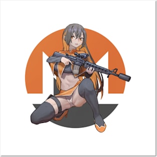 Monerochan with Assault Rifle Posters and Art